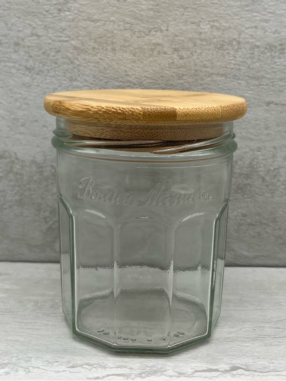 🎉 $5 Bonne Maman Glass Storage Jar with Bamboo Lid